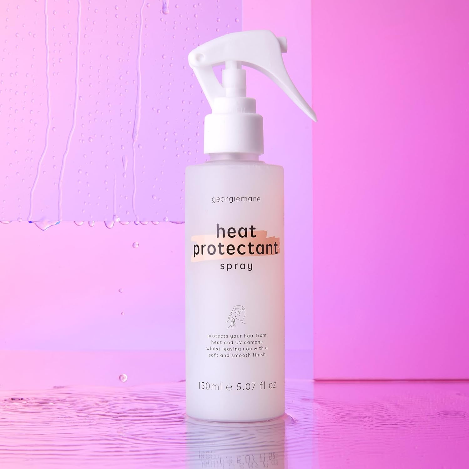 Georgiemane Heat Protectant Spray 150Ml, 100% Vegan, Cruelty Free, Protects Hair, Designed for All Hair Types, Adds Shine and Softness image number 2