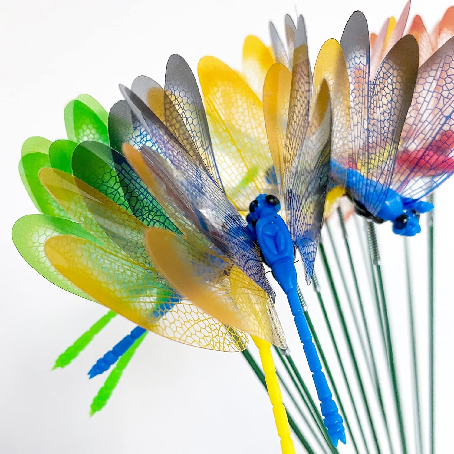 20 PCS DIY Garden Dragonfly Stakes Tuxiaobu - 3D Removable Gardening/Floral/Party Indoor Outdoor Yard Garden Flower Pot Decorations - Thanksgiving Christmas Whimsical Gifts for Kindergarten