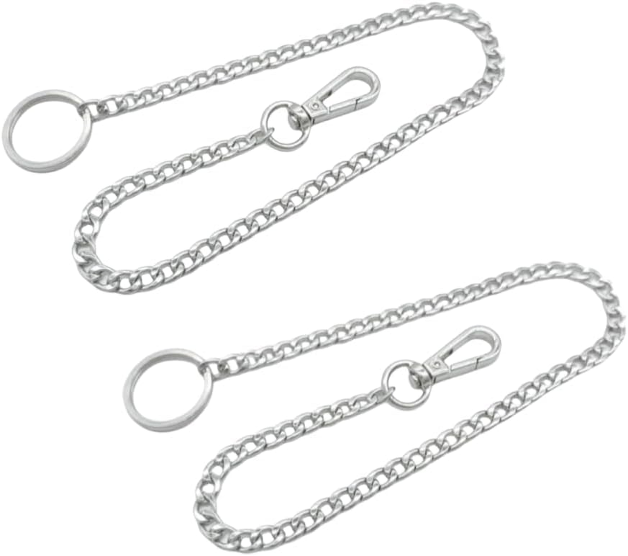 Stainless Steel Trouser Wallet Chain, 42Cm Long, 2-Piece Set, Silver image number 3