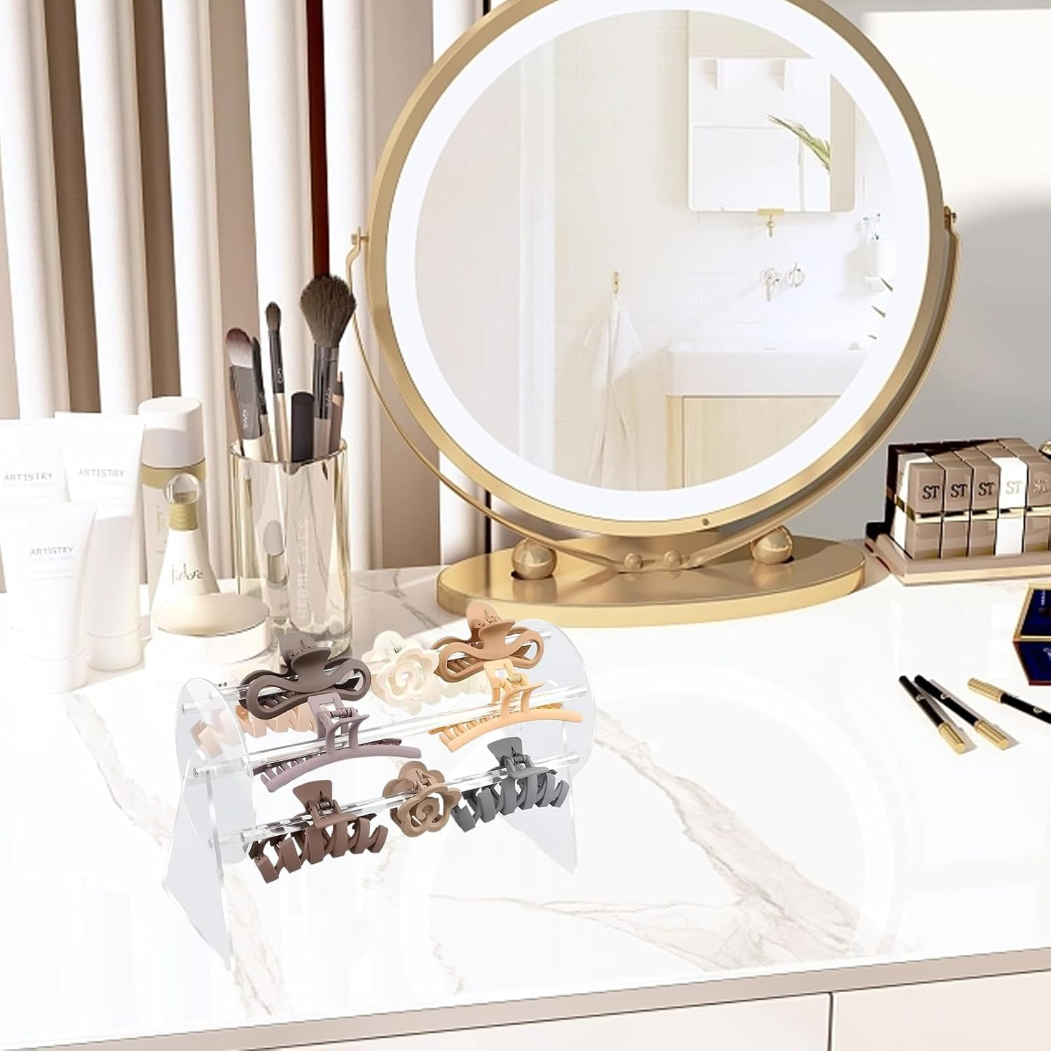 Xocome Headband Holder, Headband Stand for Teenage Girls Women Gifts, Headband Organiser, Hair Accessories Organiser, Acrylic Clear Stand for Girls image number 5