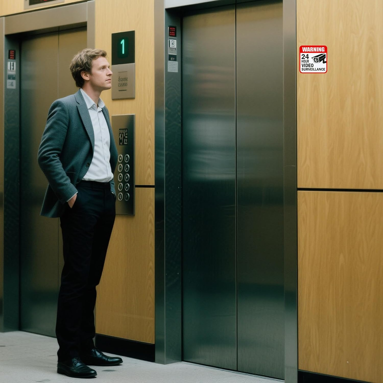 10Pcs Self-Adhesive Warning Sticker, CCTV Logo Sticker, 24-Hour Video Surveillance No-Entry Warning Sign, Video Surveillance Sign for Home Safety image number 5