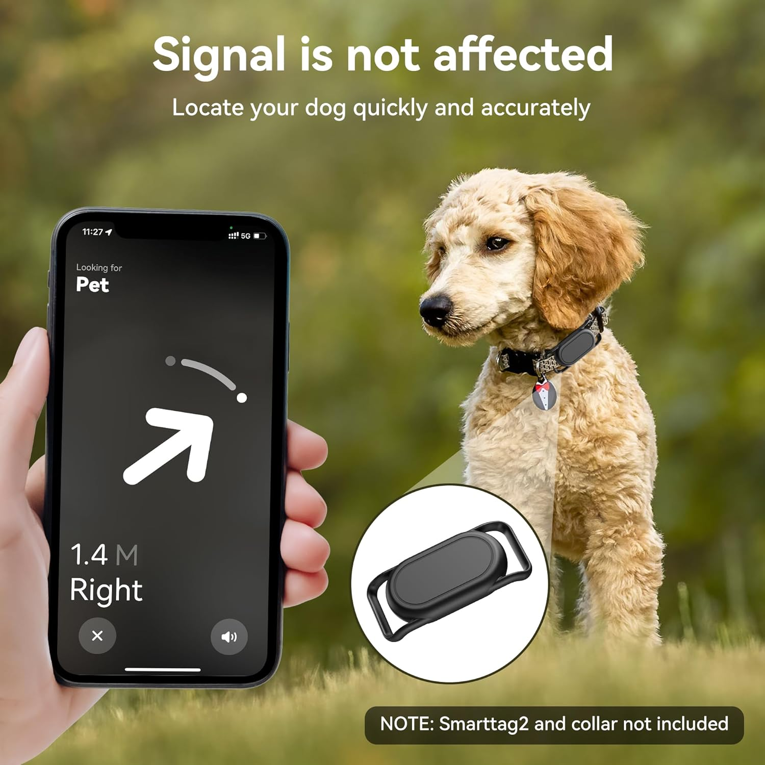 DDJ [2 Pack] Dog Collar Holder for Samsung Smart Tag 2, Dog GPS Tracker Waterproof Silicone Case for Galaxy Smarttag2, Anti-Lost and Scratch Resistant, for Cat, Pet, Fits Different Width Collars image number 2