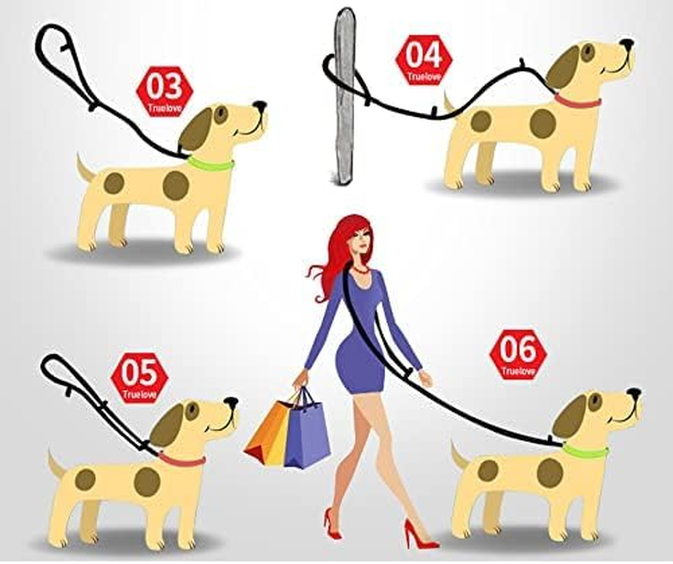 WINHYEPET True Love 7 in 1 Multi-Function Adjustable Dog Lead Hand Free Pet Training Leash Nylon Reflective Comfortable Multi-Purpose Dog Leash Tll2411(Orange,L)