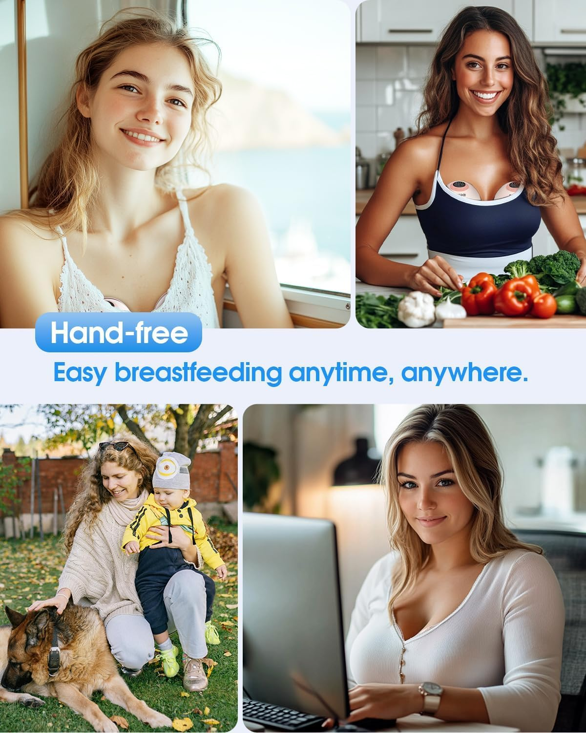 Hands Free Breast Pump Wearable with Voice Announcement, MY-381 - Strong Suction, Low Noise, Wearable Breastfeeding Pump with 4 Mode &12 Levels, 24Mm - 17/19/21/Insert/Flange, 1 Pack image number 2