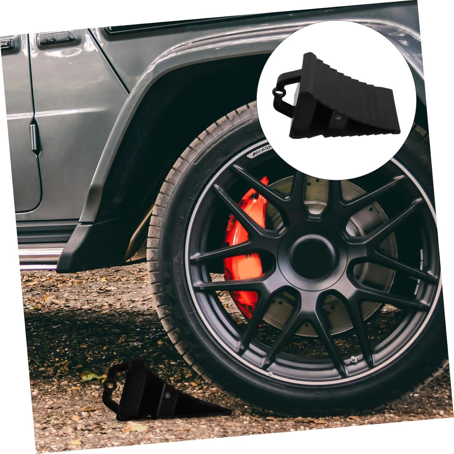 HORIALENCE Car Wheel Skid Prevention Tire Stoppers for Garage Rv Tire Protection Parking Pads Truck Wheel Stabilizers image number 2