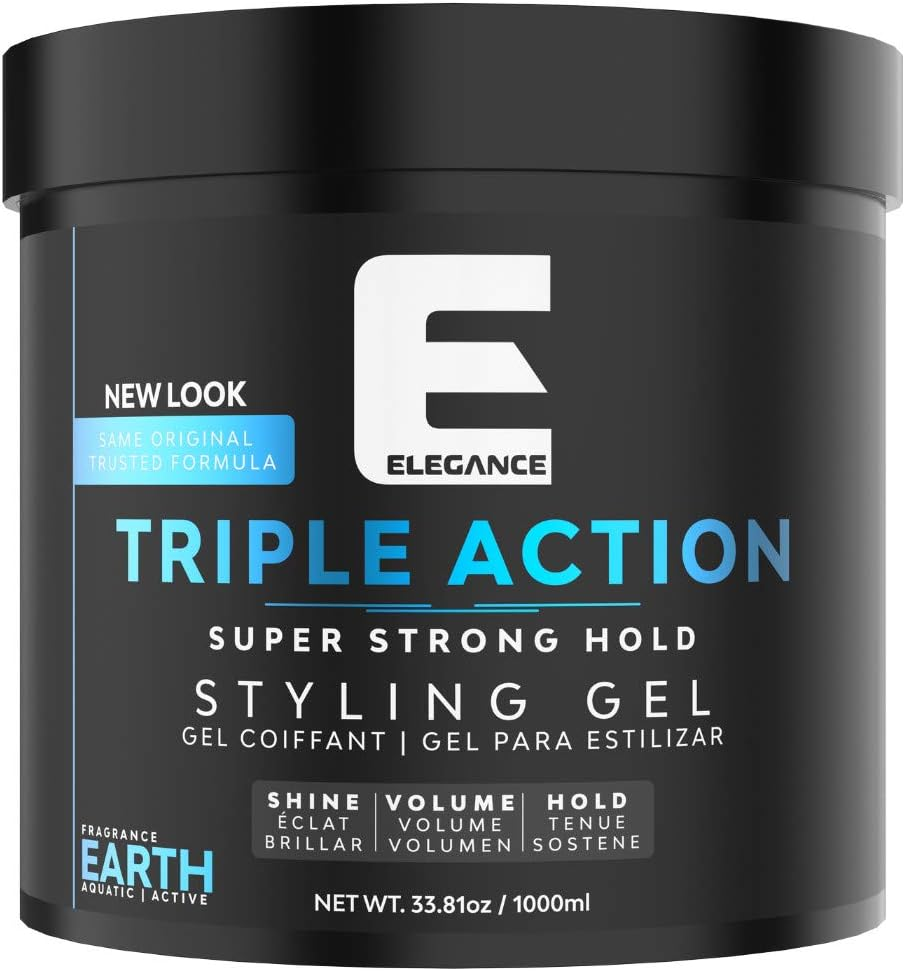 Elegance Triple Action Hair Gel 33.8 Ounce Blue image number 3