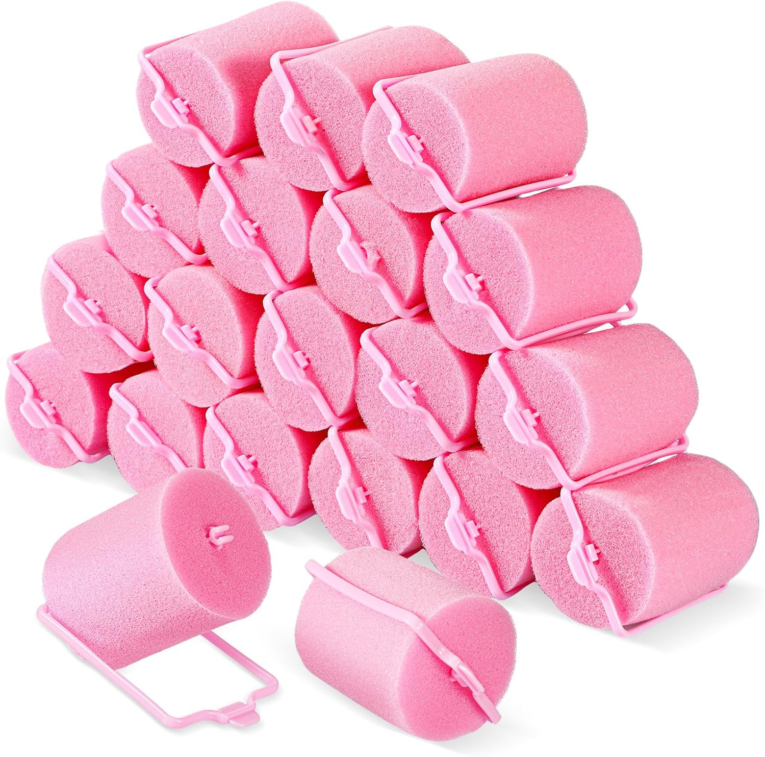 18 Pieces Sponge Hair Rollers 40 Mm Soft Foam Hair Styling Curlers Large Size Hairdressing Curlers for Women and Kids (40 Mm)