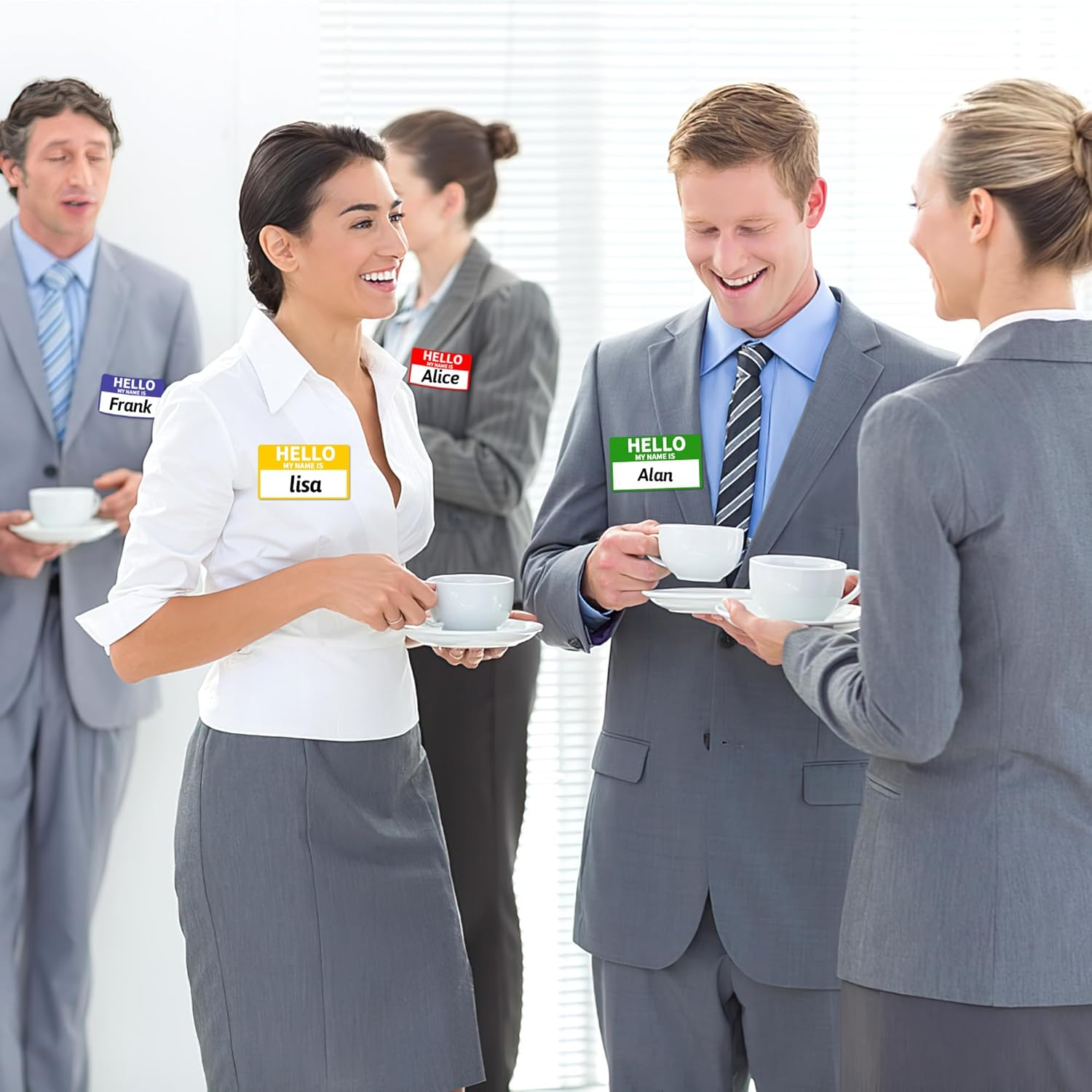 400 Pcs 3.62 * 2.25 Inches Name Tag Labels Stickers "Hello My Name Is" Colorful Name Badge for School, Office, Themed Party, Family, Competition image number 1