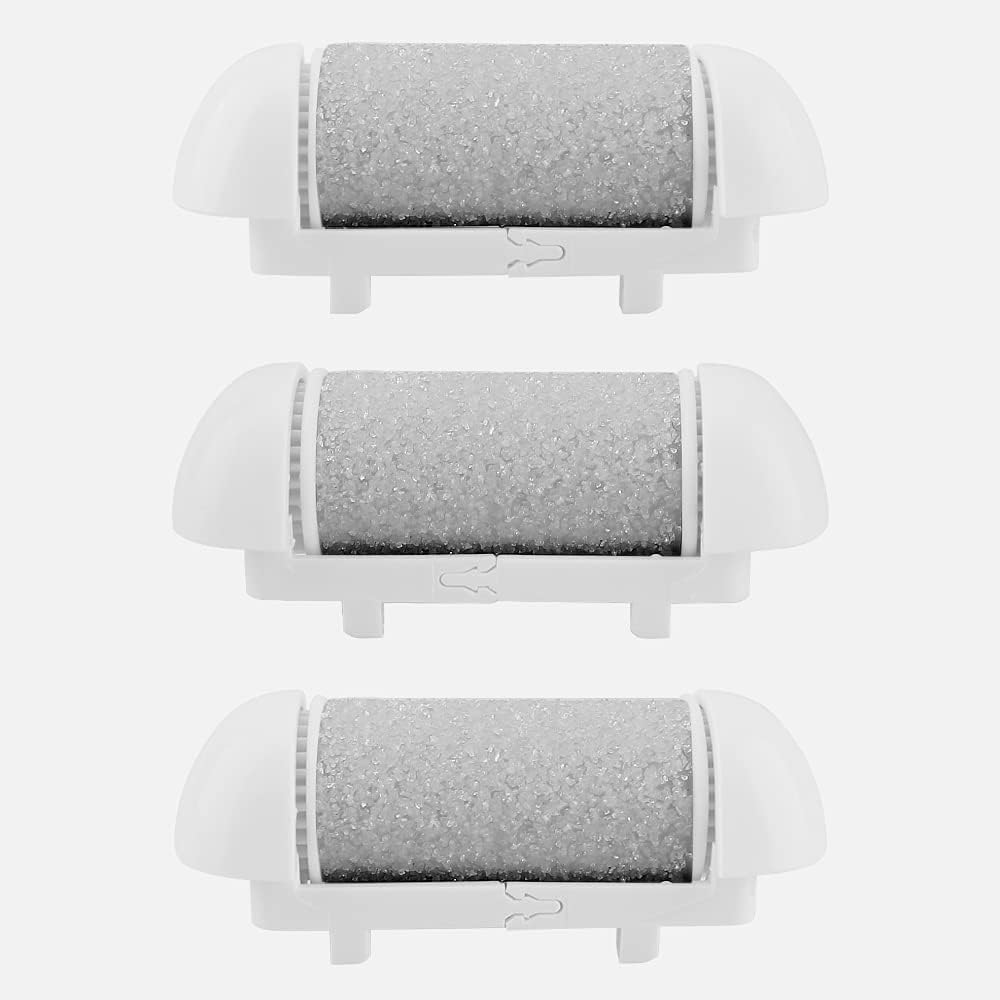 Electric Pedicure Device Replacement Roller Heads,Elmchee 3 Different Mineral Stone Professional Feet Care Perfect Grinding Heads Pack of 3 (Grey)