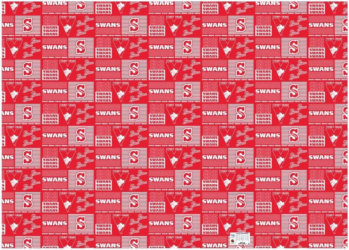 Sydney Swans AFL Gift Wrapping Paper School Book Covering