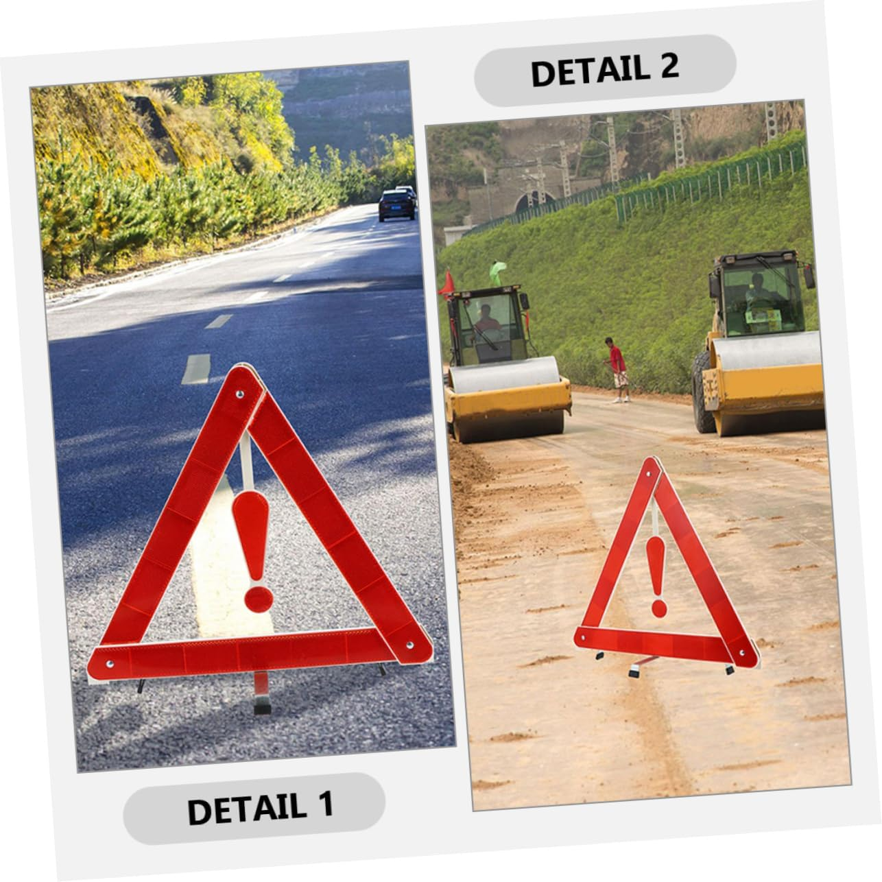 ABOOFAN 3Pcs Reflective Triangle Warning Signs Foldable Road Safety Triangles Emergency Roadside Safety Kit for Vehicles Truck Accessories image number 2