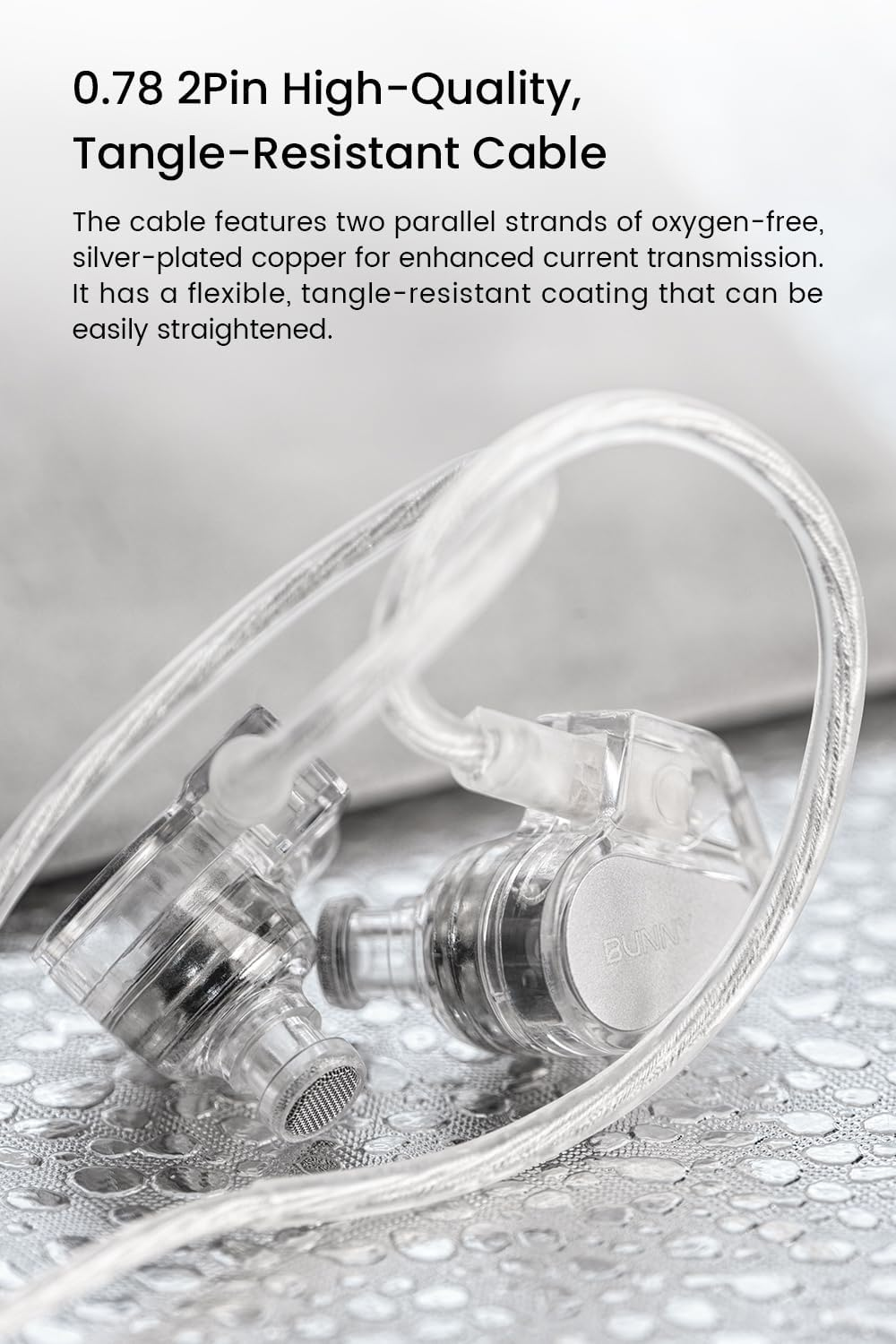 TANCHIJIM Bunny In-Ear Monitors Headphones Crystal Clear Sound and Style for Gamers and Audio Enthusiasts (3.5Mm with Mic) image number 6
