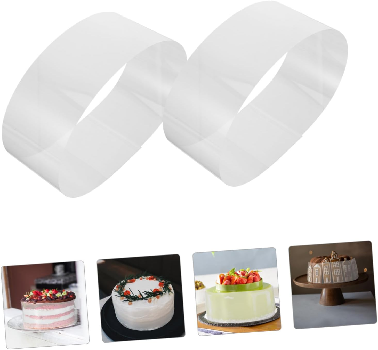 100Sheets Transparent Cake Collar Wrap for Mousse Cakes Self-Adhesive Clear Acetate for Baking and Presentation image number 5