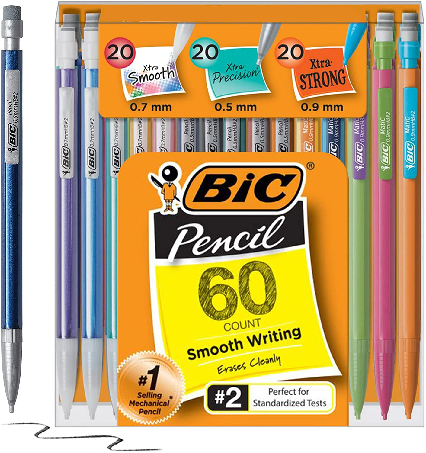 BIC Variety Pack, Assorted Sizes, 0.5Mm, 0.7Mm, 0.9Mm, 60-Count, Refillable Design for Long-Lasting Use image number 5