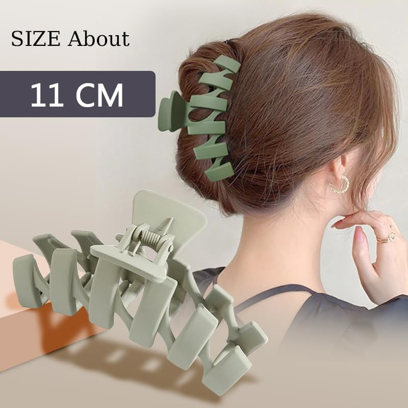 Hair Claw Clips Fashion 11CM Ladies N-Shaped Solid Color Frosted Large Hairpin Hairpin Headdress Shark Clip Hair Accessories image number 3