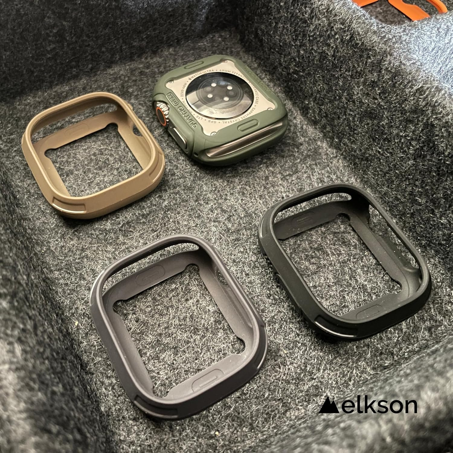 Elkson Made for Watch Ultra 2 1 Bumper Case Screen Protector Kit 49Mm Quattro Max Series Rugged Durable Flexible Shockproof Protective Cover with Tempered Glass for Iwatch (Starlight, 49Mm) image number 5