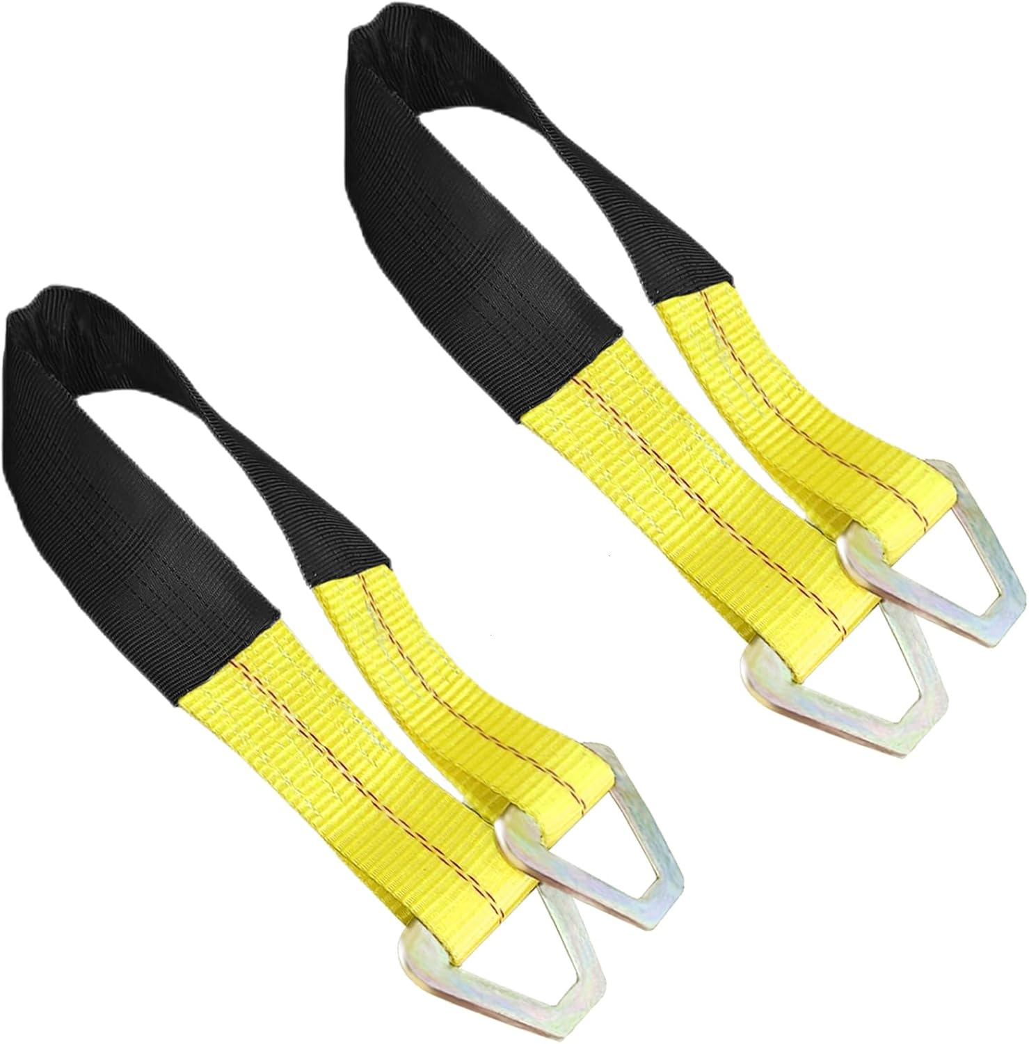 WSSROGY 2 Pack 24"X2" and 36"X2" Axle Tie down Straps with Protective Sleeves and D Rings, Heavy Duty Car Axle Straps 6000 Lb. Capacity 9000 Breaking Strength for Car Securing image number 3