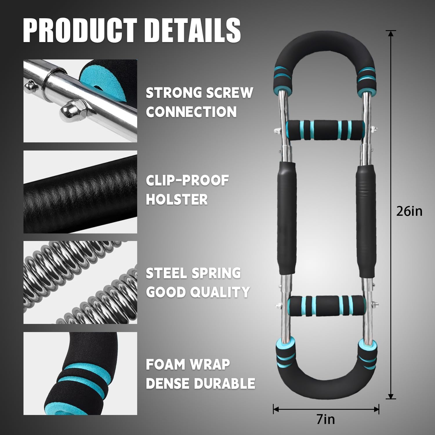 Twister Arm Trainer, 40-100Lb Adjustable Chest Workout Equipment, Portable Power Twister Bar, 2025 New Adjustable Twister Arm Chest Exerciser，Detachable Design Fitness Anywhere image number 5