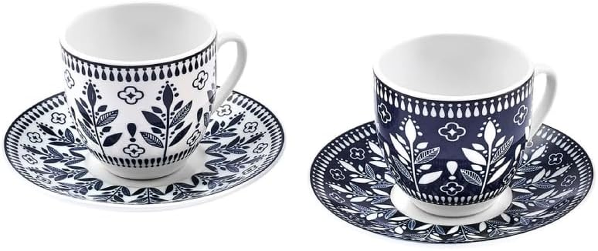 KARACA Peyker Turkish Coffee Cup Set for 6 People - 12 Piece Cups with Saucers - Small Bone China Espresso Set - Ideal for Serving Greek, Arabic Coffee (2.8 Fl Oz) image number 1