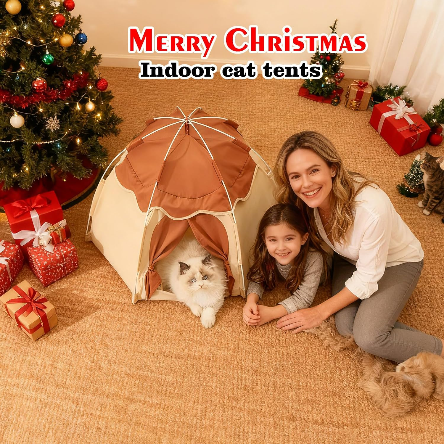 Gigreinc Cat Princess Tent for Indoor, Tiny Cat Tents,Kitten Tent Suitable for Samll Dogs,Pet Cute Cave Nest Dog Tents image number 4