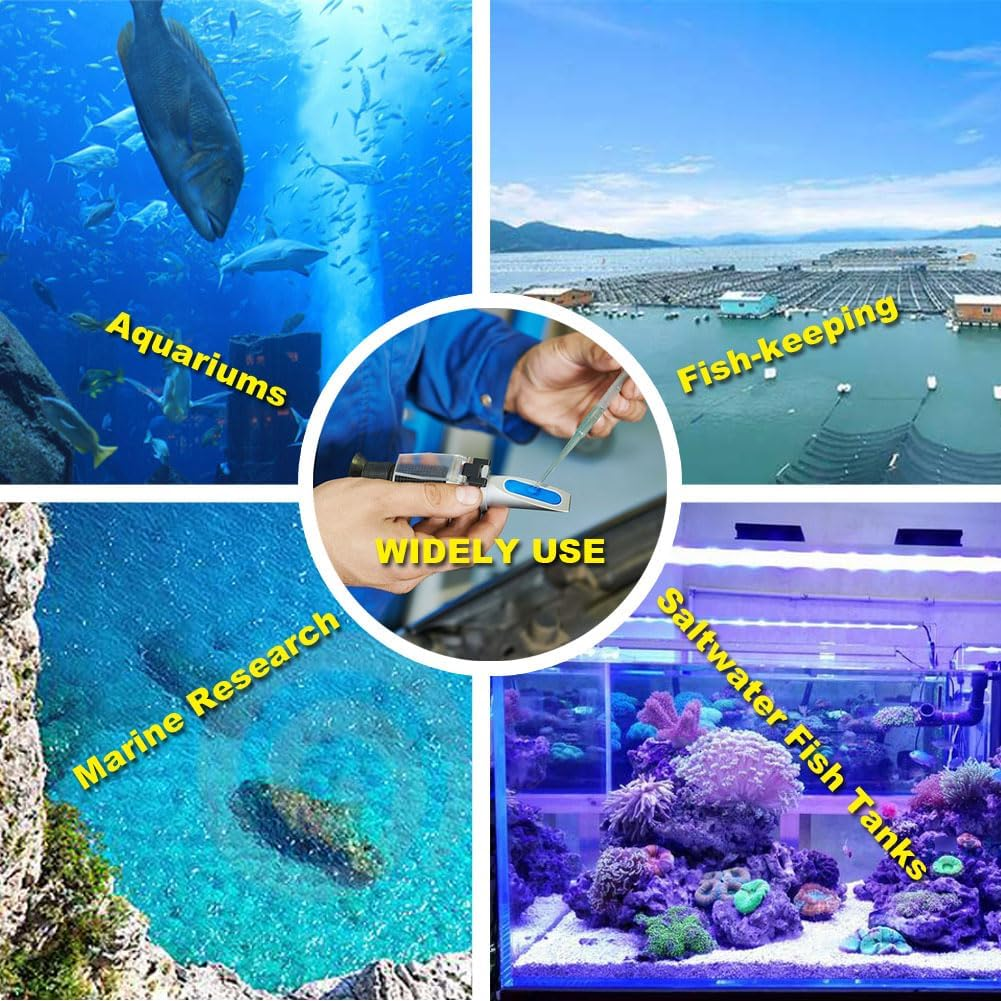 Salinity Refractometer for Seawater and Marine Fishkeeping Aquarium 0-100 PPT with Automatic Temperature Compensation, by Aqueous Lab image number 4