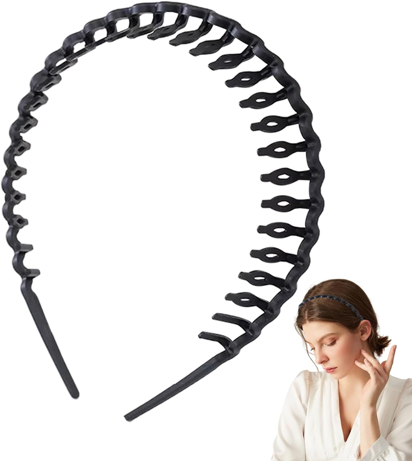 Comb Headband - Wavy Hair Head Bands Comb with Teeth,Non-Slip Head Bands Resin Fashion Hairpin Accessories for Men Women Girls