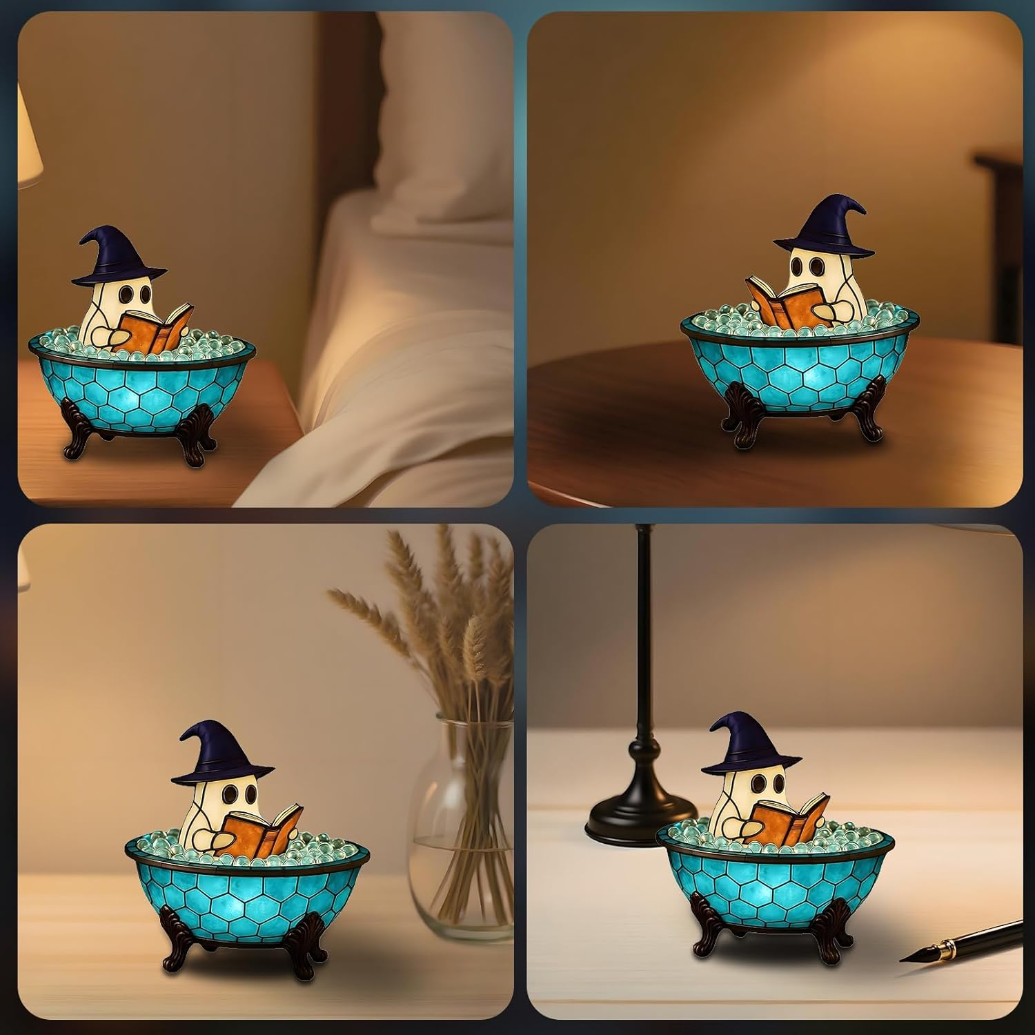 Cute Ghost Reading Book Lamp, Perfect Festive Night Light for Summer Christmas Gatherings, Upgrade 3D Led Reading Books Nightlight Desk Decor Funny Gifts for Family(1Pc) image number 4