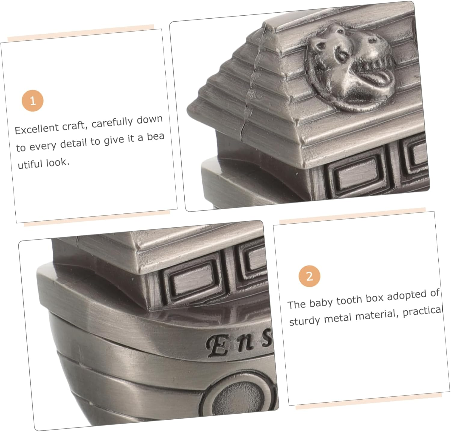 2Pcs Adorable Metal Tooth Saver Box Tooth Container Lightweight Keepsake Storage for Cherished Memories Present image number 6