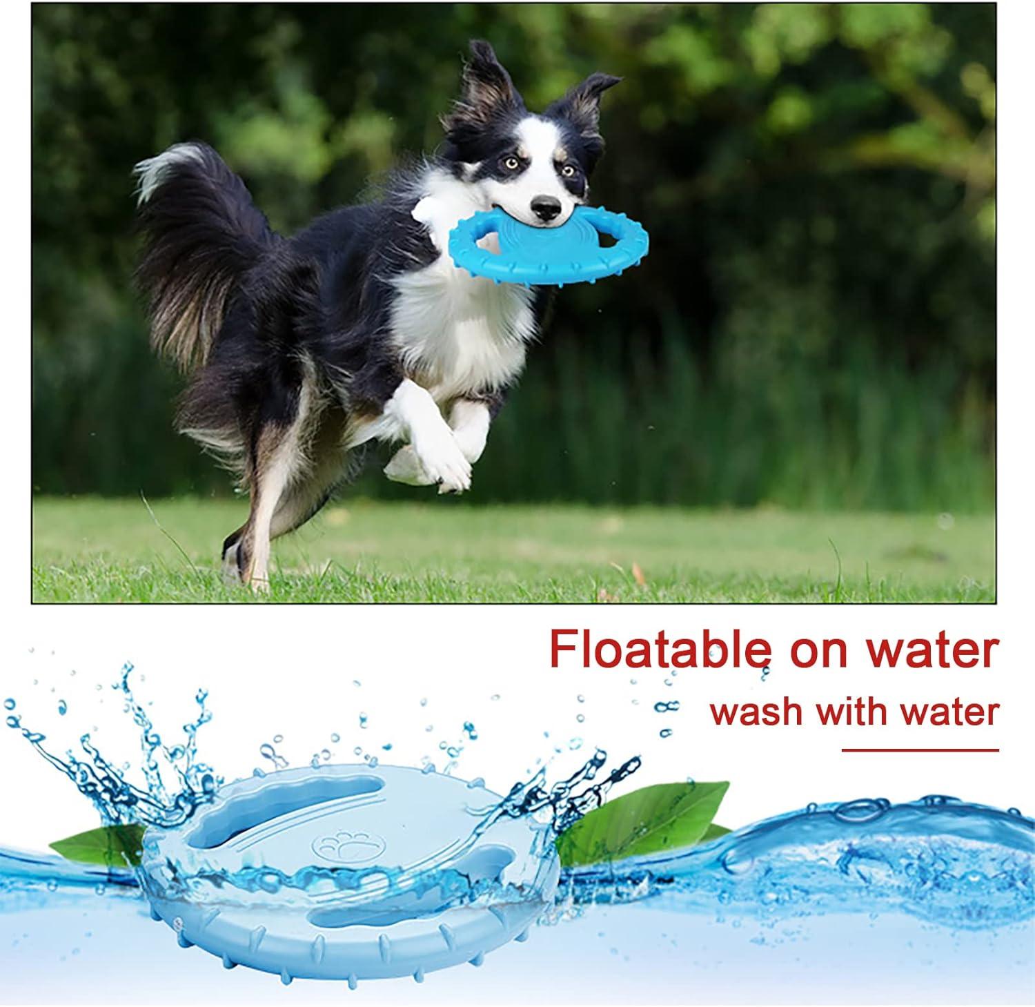 Red Dog Frisbee Dog Tugger Toy Indestructible Dog Flying Disc for Small and Medium Dogs image number 5