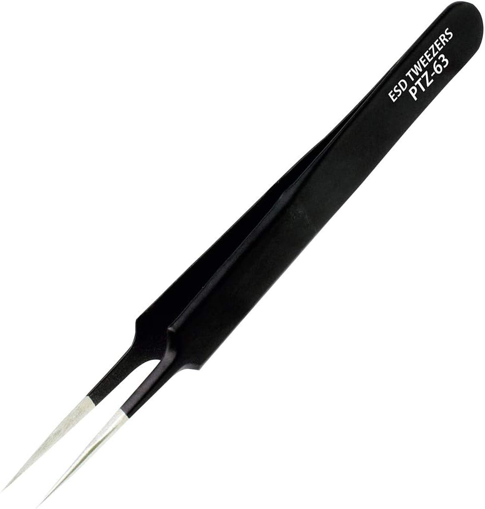 ENGINEER PTZ-63 Type GG Fine Tipped Black-Coated ESD Tweezers image number 1