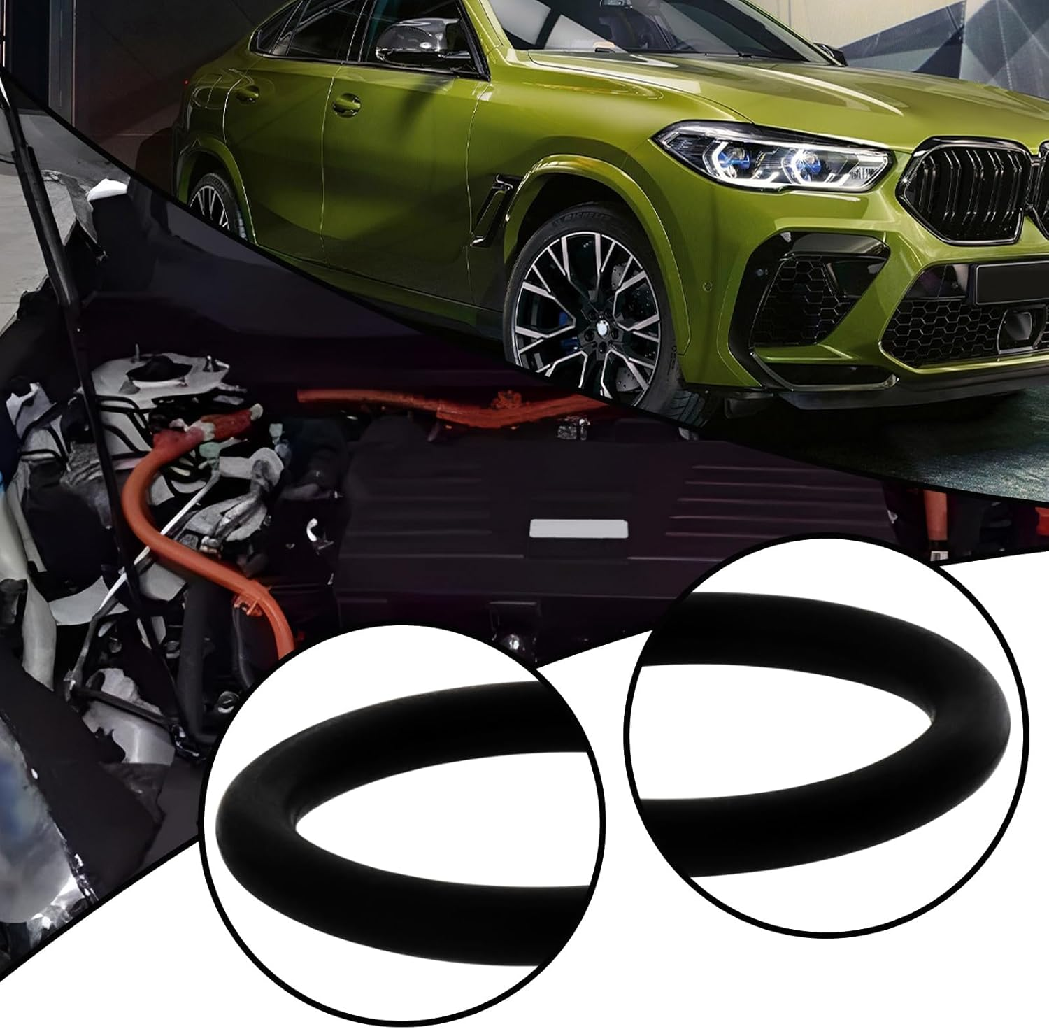 LT Easiyl 10Pcs Car Radiator Seal Ring Gearbox Oil Cooler Line Pipe Seal Ring Fluoror Rubber Seal O Ring 17211742636 Compatible with BMW E31 E36 E38 image number 1