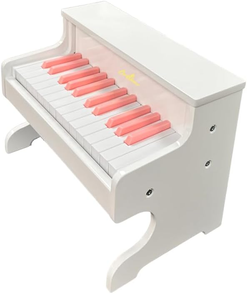 Wooden Piano Keyboard, 25 Keys, Musical Educational Toy (White) image number 1