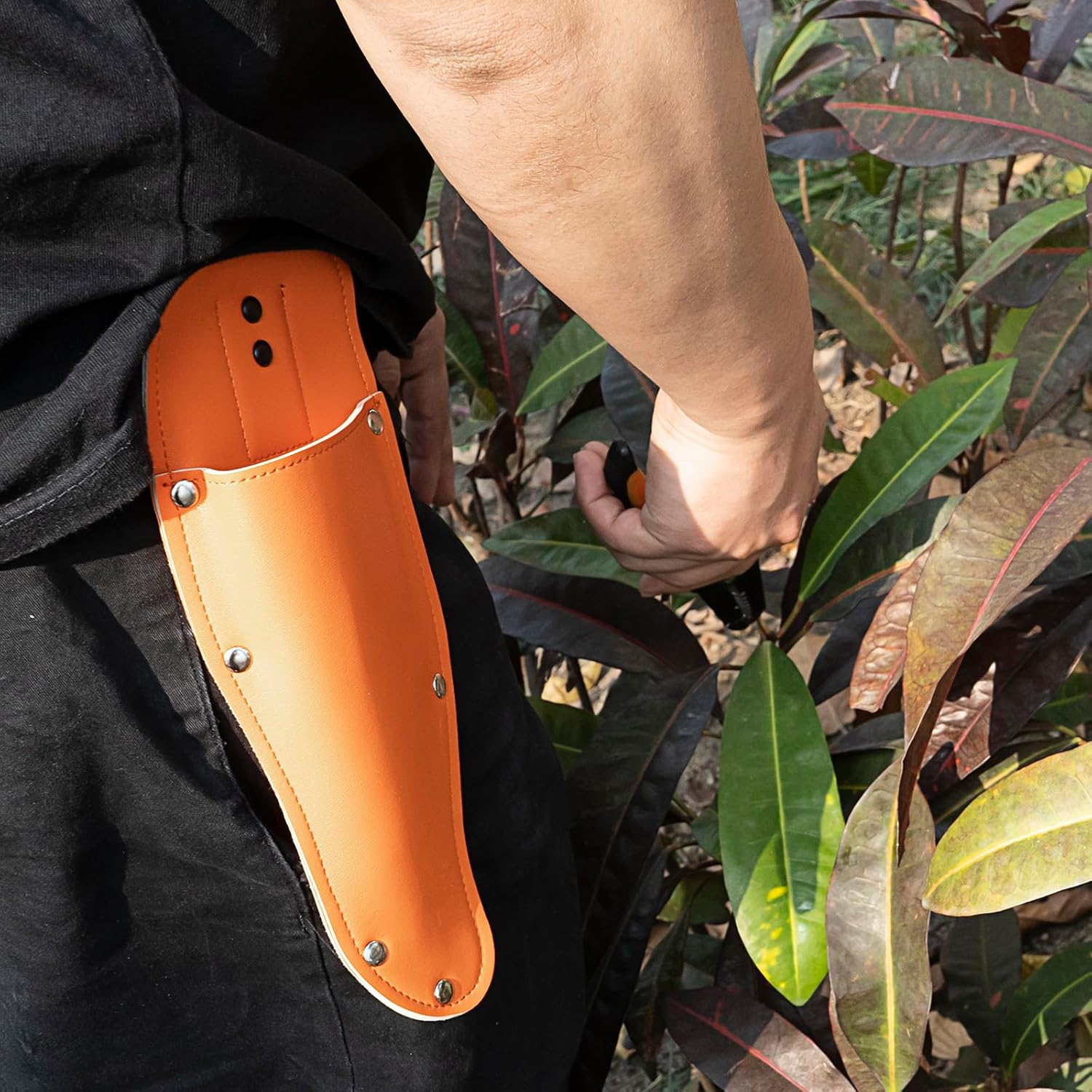 Black Pruning Shear Bag, Gardening Pruner Shears, Sheath Pruner, Sheath Protective Case, Pruning Shear Tool Belt Holder 9.84 X 3.93 X 0.74 Inches (Orange)