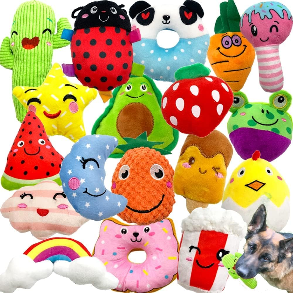 Jalousie 18 Pack Dog Squeaky Toys Cute Stuffed Pet Plush Puppy Chew for Small Medium Pets - Bulk image number 2