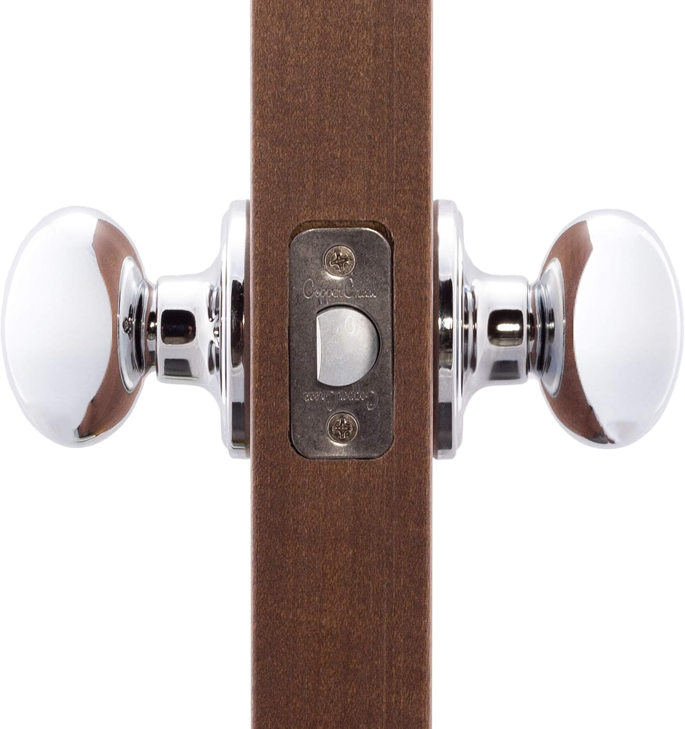 Copper Creek EK2020PS Egg Door Knob, Passage Function, 1 Pack, in Polished Stainless image number 1
