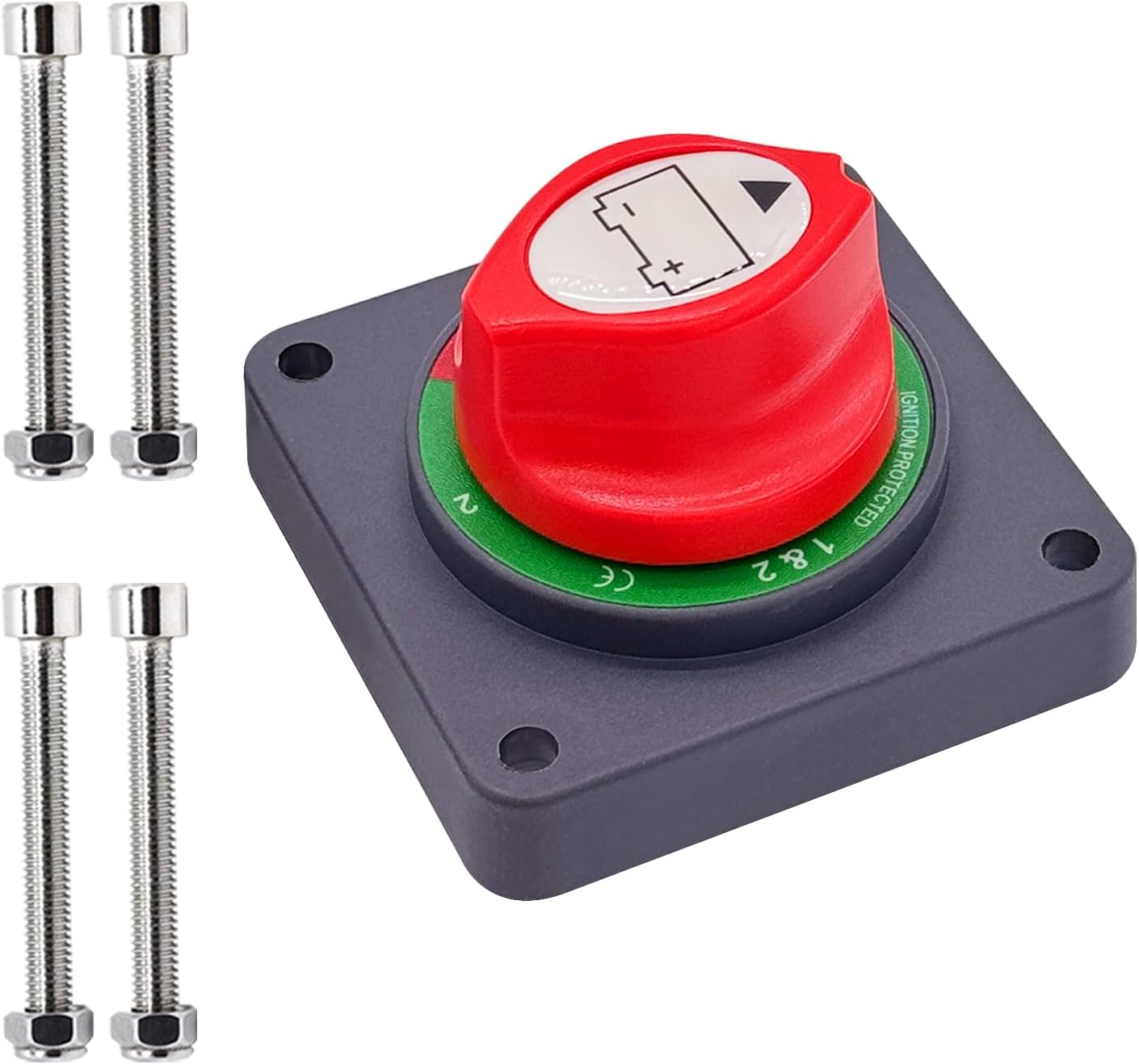 Ampper Panel Mounted 1-2-Both-Off Battery Disconnect Switch, 12-48 V Battery Master Cut Shut off Isolator Switch for Car, RV, Boat and More (1-2-Both-Off) image number 5