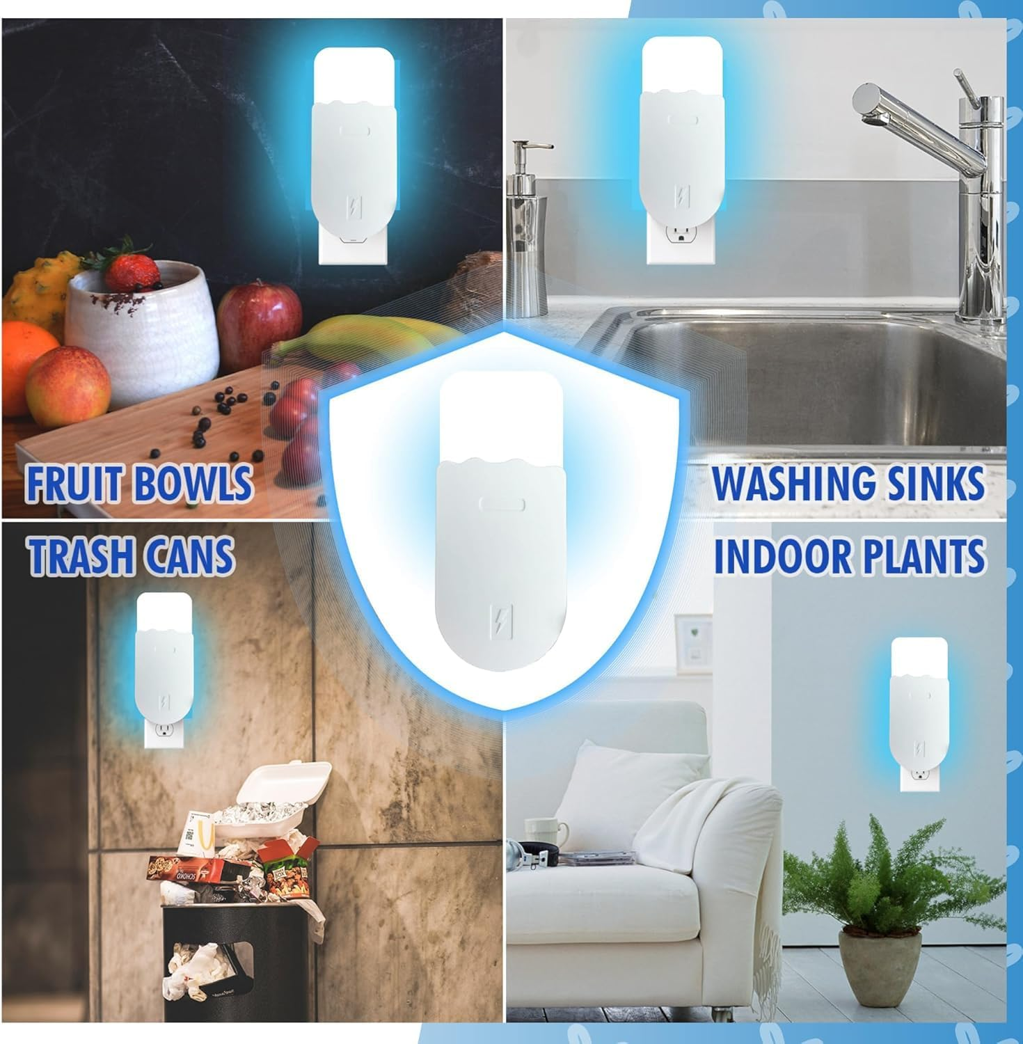 Jiaozoum Flying Insect Trap Plug-In Mosquito Killer Indoor, Gnat Moth Catcher Fly Tapper, Bug Zapper with Night Light UV Attractant Catcher for Home Office(2 Pack) image number 4