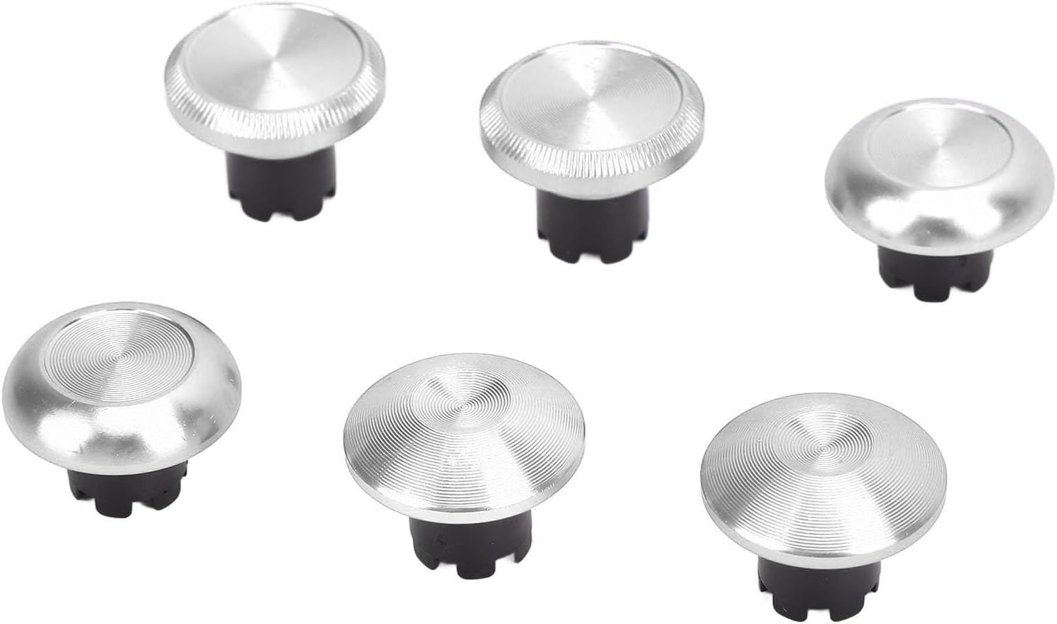 Stick Caps for PS5 Pro Elite, Aluminum Alloy Analog Thumbsticks Joystick Accessories with Textures for Edge Controller, Different Height Shape, Plug and Play (Silver)