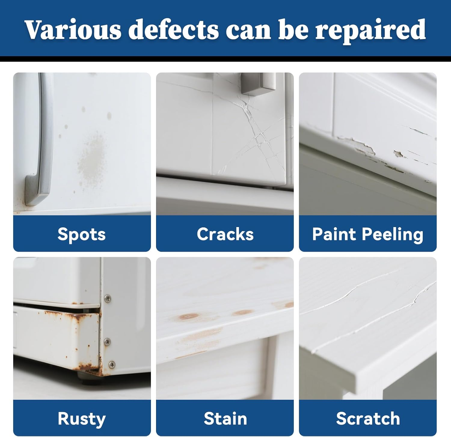 DWIL White Touch up Paint - Multi Surface Touch up Paint Pen, Scratch Repair for Wall, Door, Cabinets, Wood, Furniture, 1.5 Fl Oz (Semi Gloss, White) image number 2