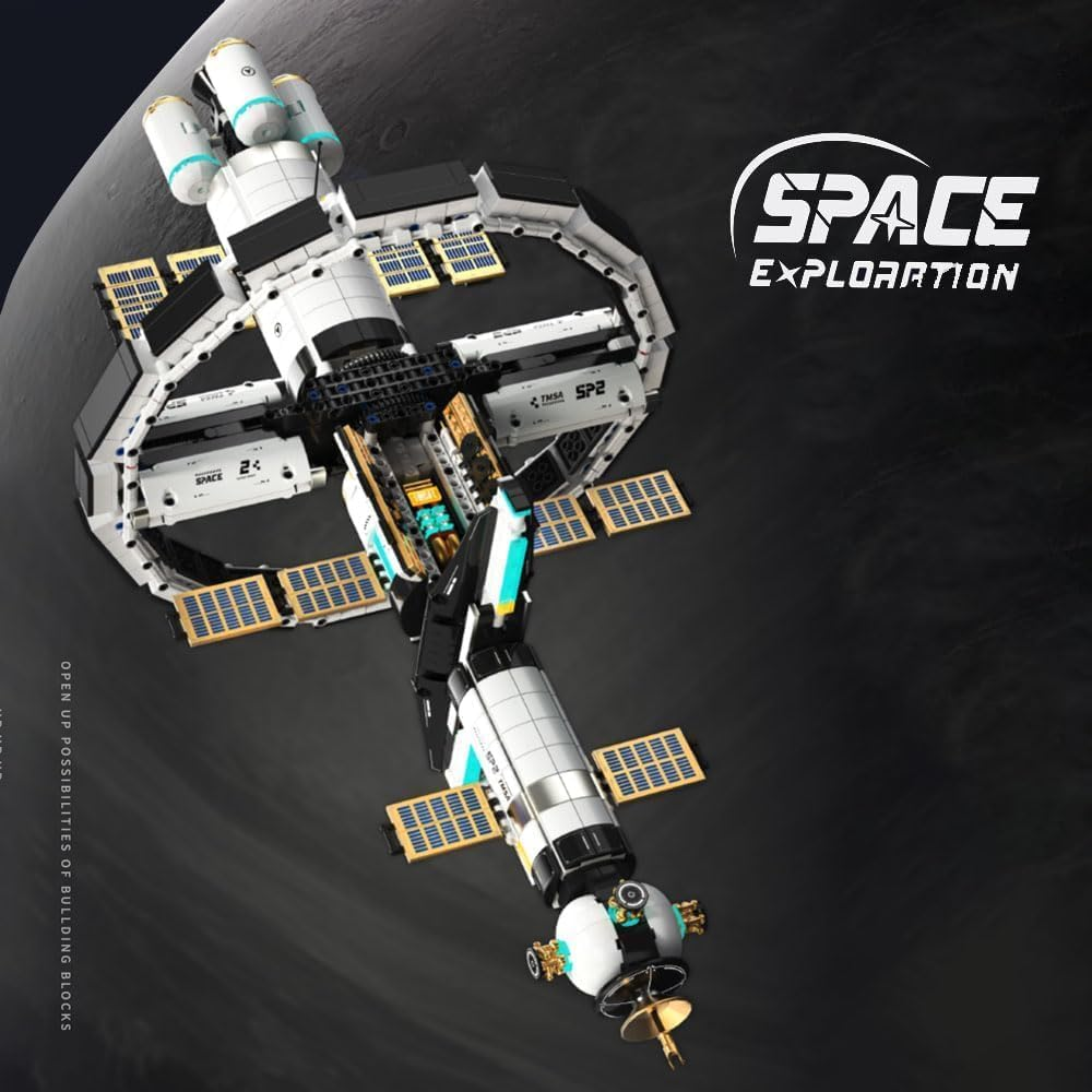 TUOMU International Space Station Building Blocks Set, 2221 PCS Creative Space Explore Model Kit with Electric Gravity Ring, Education Buidling Toy for Kids 8+ and Adults image number 6