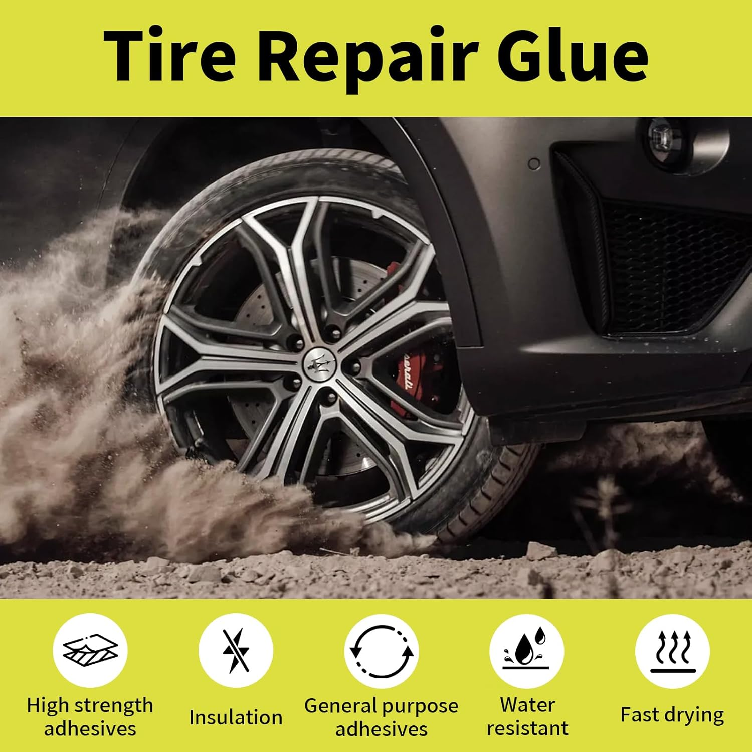 Black Tire Glue, Tire Repair Glue, Rubber Cement Tire Repair, Suitable for Repairing Tires of Cars, Motorcycles, and Bicycles(1 Oz) image number 4