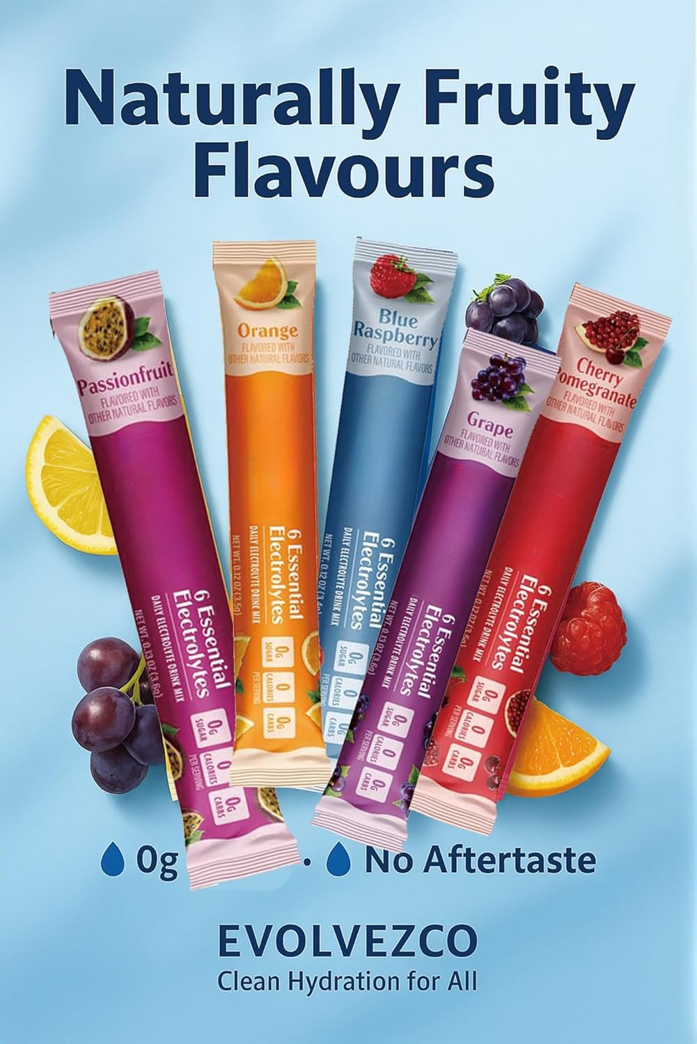 Electrolyte Drink Mix &ndash; Sugar-Free Hydration Powder with 6 Electrolytes + Vitamin C & Zinc &ndash; Vegan &middot; Non-Gmo &middot; Keto-Friendly &ndash; Original Variety Pack (20 Stickpacks) image number 2