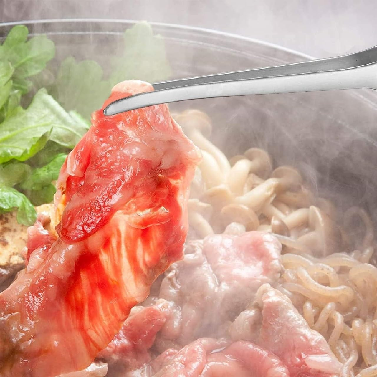 2 Pieces Stainless Steel Grill Tongs for Korean and Japanese BBQ Clean & Convenient Use, Non-Slip Serrated Tips, Ideal for Cooking Self-Standing Tongs for Salad, Grill, Camping, Buffet, Oven image number 1