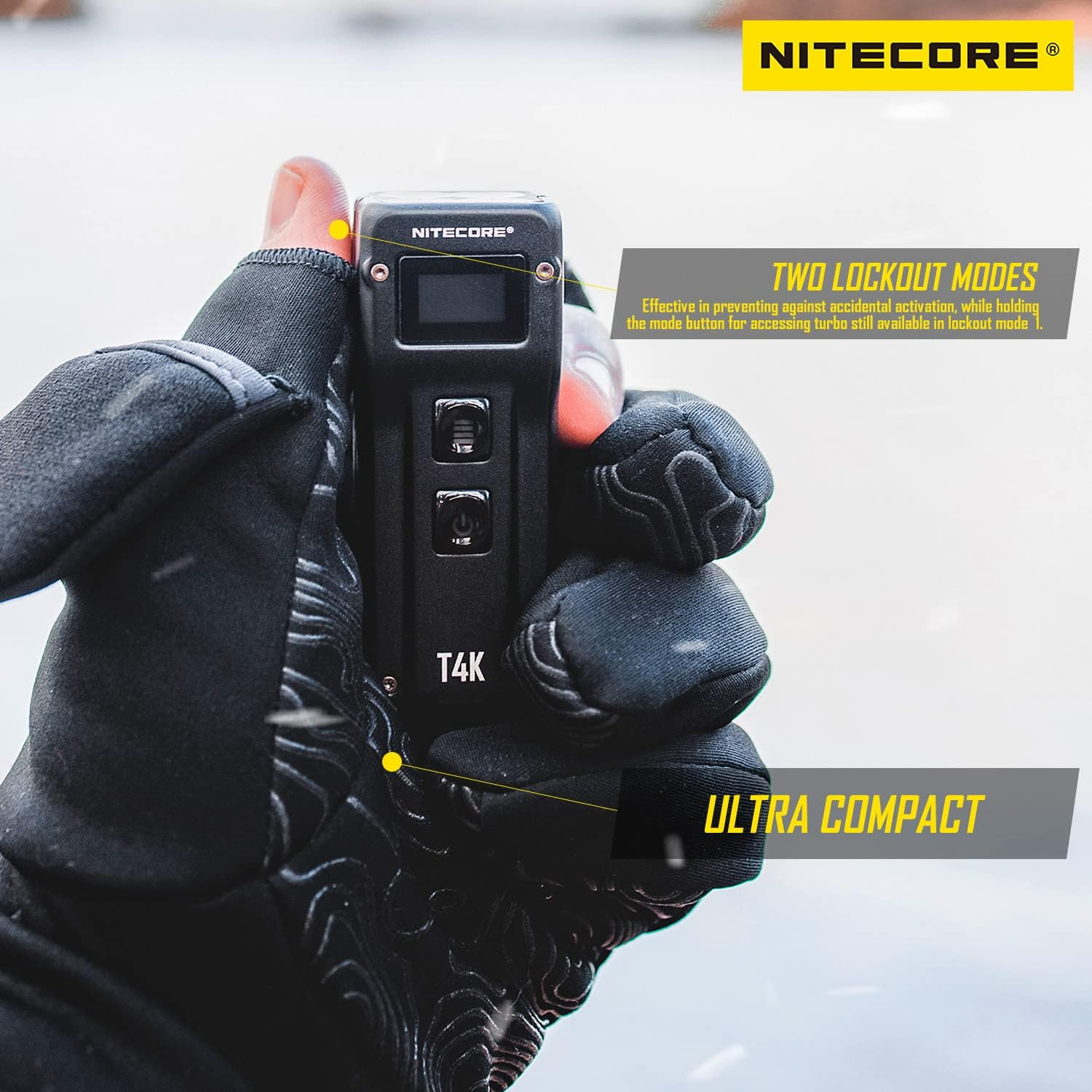 Nitecore T4K 4000 Lumen LED USB-C Rechargeable EDC Keychain Flashlight with NITECORE Tag