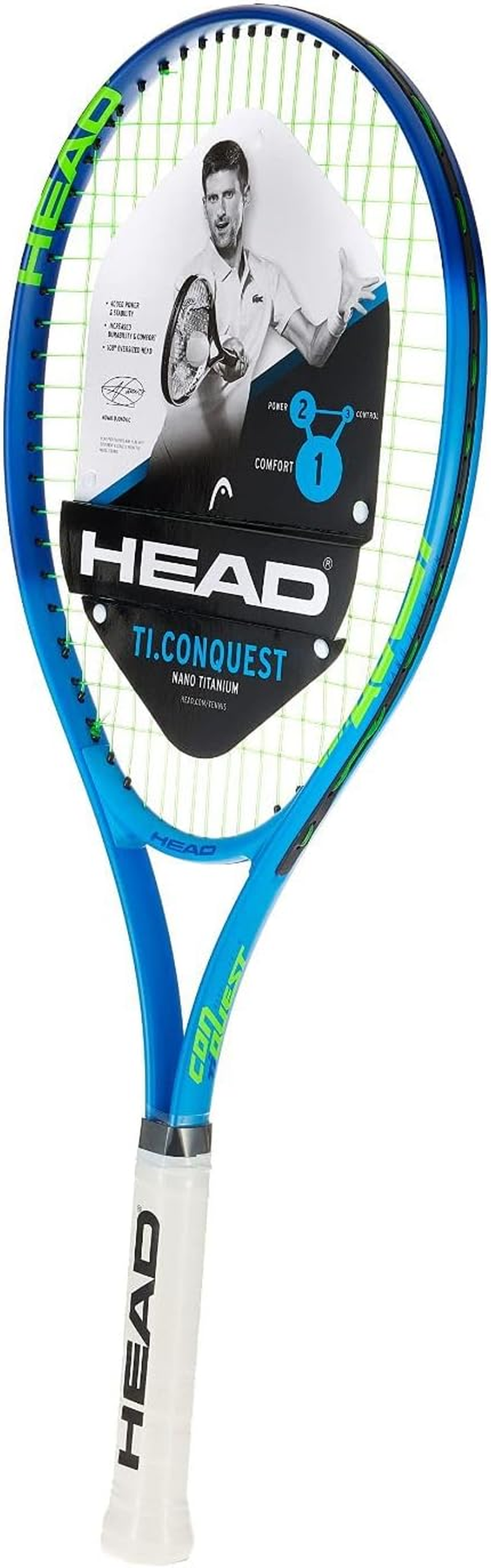 Head Ti. Conquest Tennis Racket - Pre-Strung Head Light Balance 27 Inch Racquet