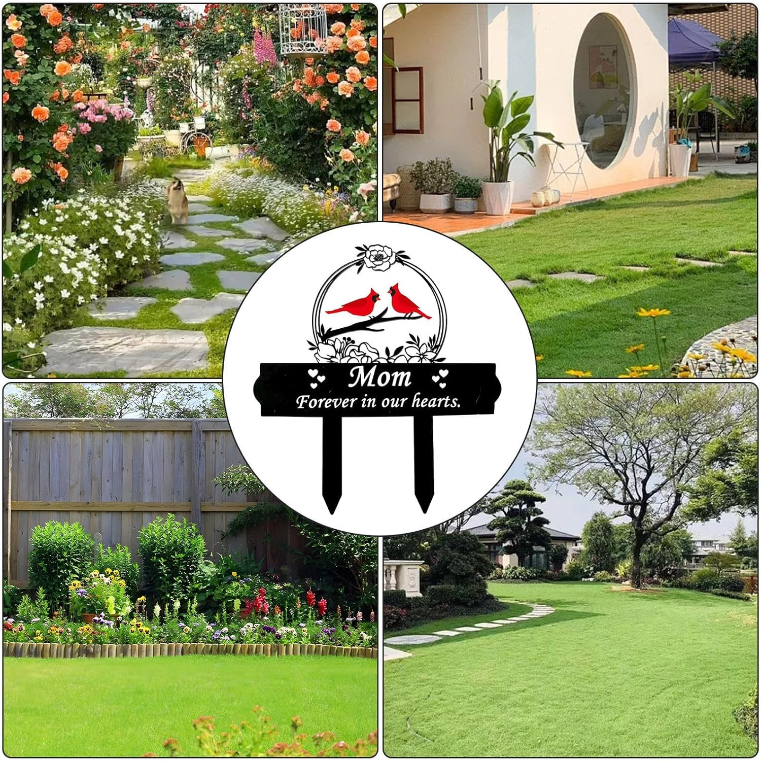 Grave Decorations for Cemetery,Metal Memorial Grave Marker - Elegant Large Grave Decor, Multipurpose Decor for Garden, Lawn, Cemetery, Funeral image number 3