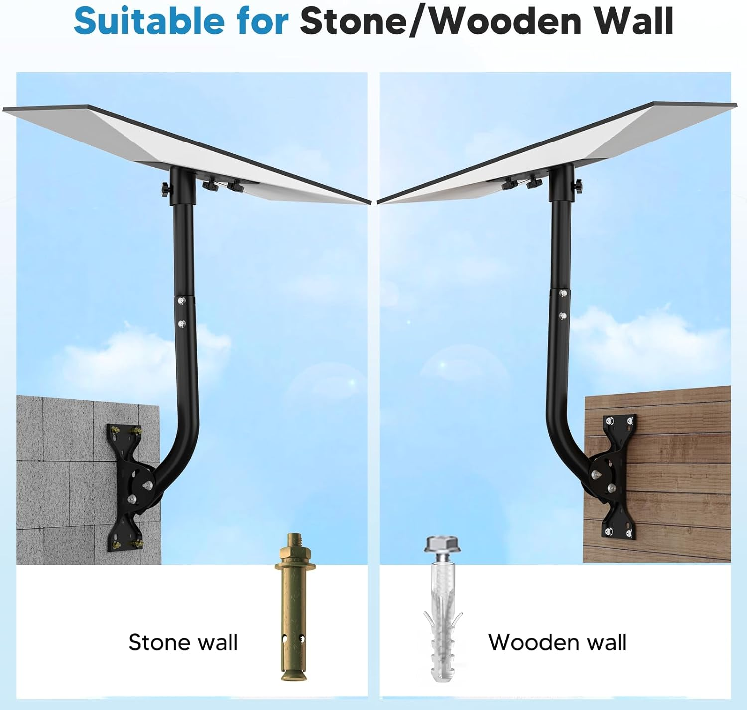 Starlink Gen 3 Mount with Extendable Pipe, FISHOAKY 360 Degree Adjustable Gen 3 Starlink Heavy Duty Pivot Roof Mount with Gloves, Starlink Mounting Kit for Wall/Roof image number 4