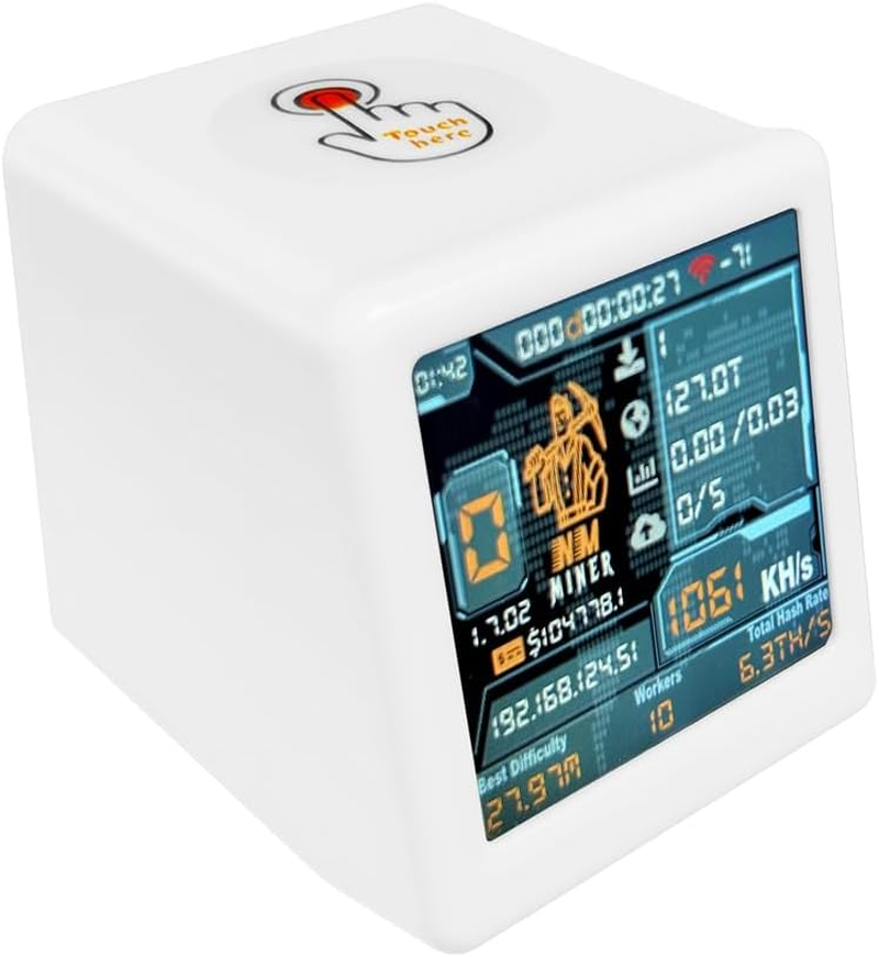 Kaifucy NM TV Nmminer Smart TV 1060KH/S Hashrate V2 ESP32 BTC SOLO Lottery Miner Smart Gift Home Desktop Clock White image number 5