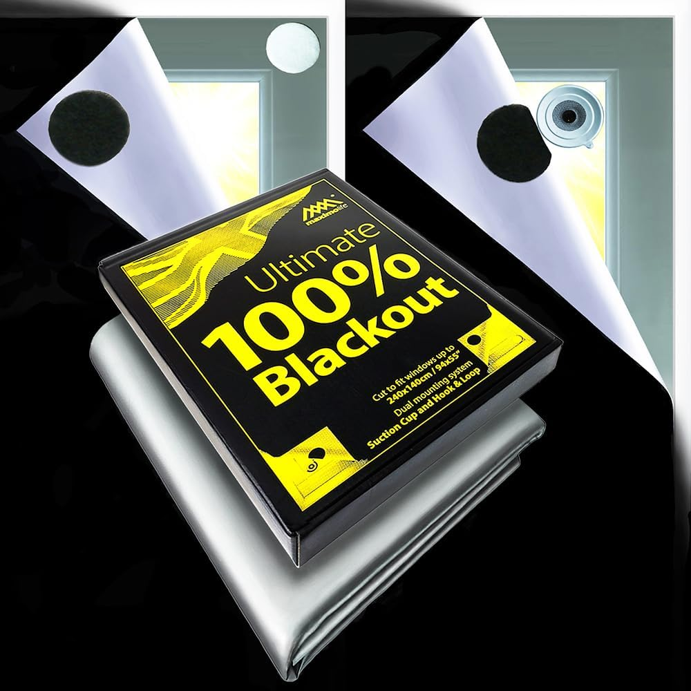 Maximolife&reg; Ultimate 100% Blackout Blind | Fits Any Size/Shape Window | Unique Cutting Guide Easier Cut-To-Size | Super Strong Suction Cups | Heat & Cold Resistant Hook & Loop | No Drill Stick On image number 6