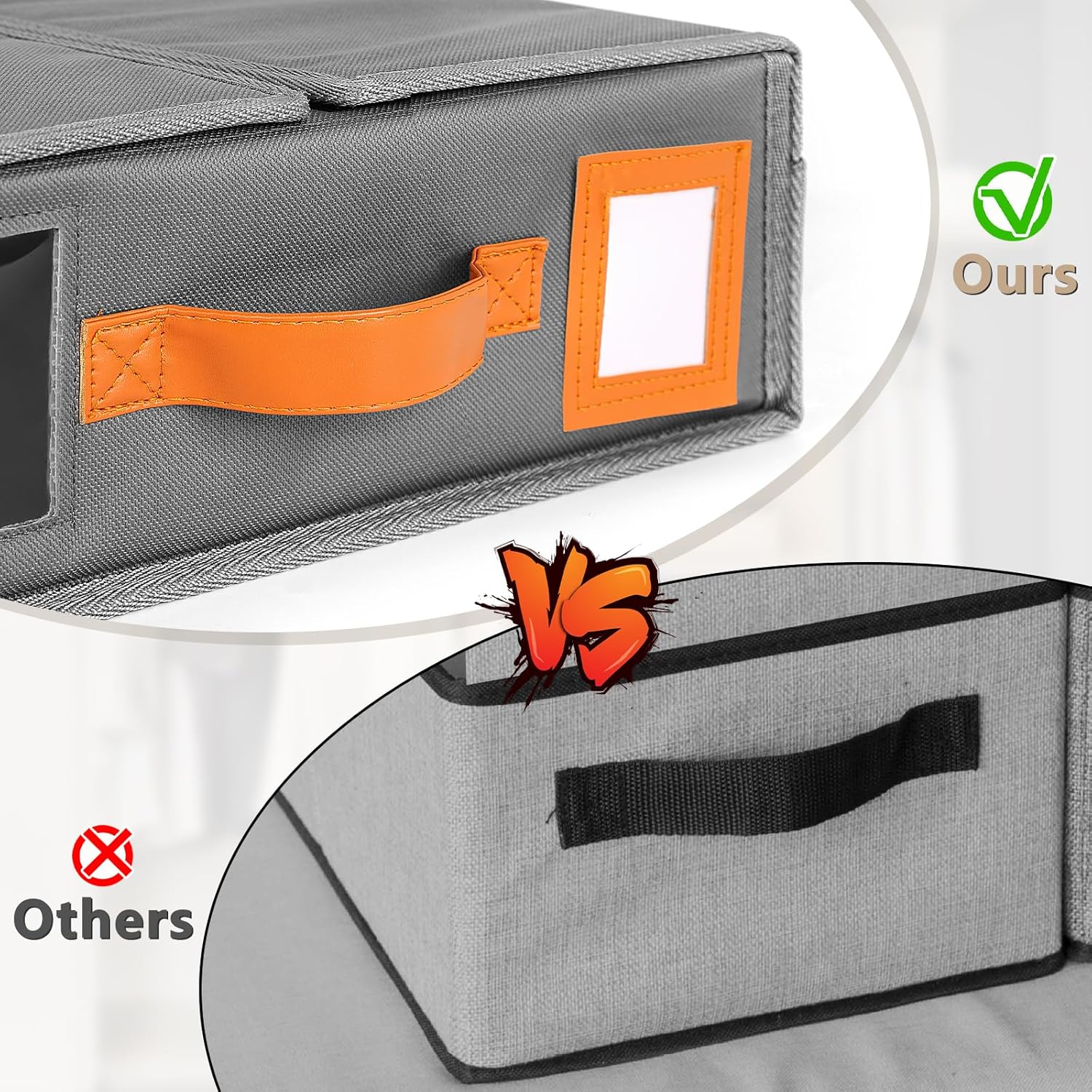 Jabykare 8 Pack Bed Sheet Organisers - Foldable Bedding Sheet Organiser with Window Xl(King & Queen Size) for Linen, Closets, Wardrobe, Home Storage & Organisation (Grey) - Beige image number 4